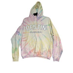 Tie Dye Destin Florida Hoodie By Dreamsicle Large Cotton & Polyester Blend Unise